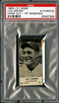 1925-31 W590 Lou Gehrig Hand Cut PSA Authentic